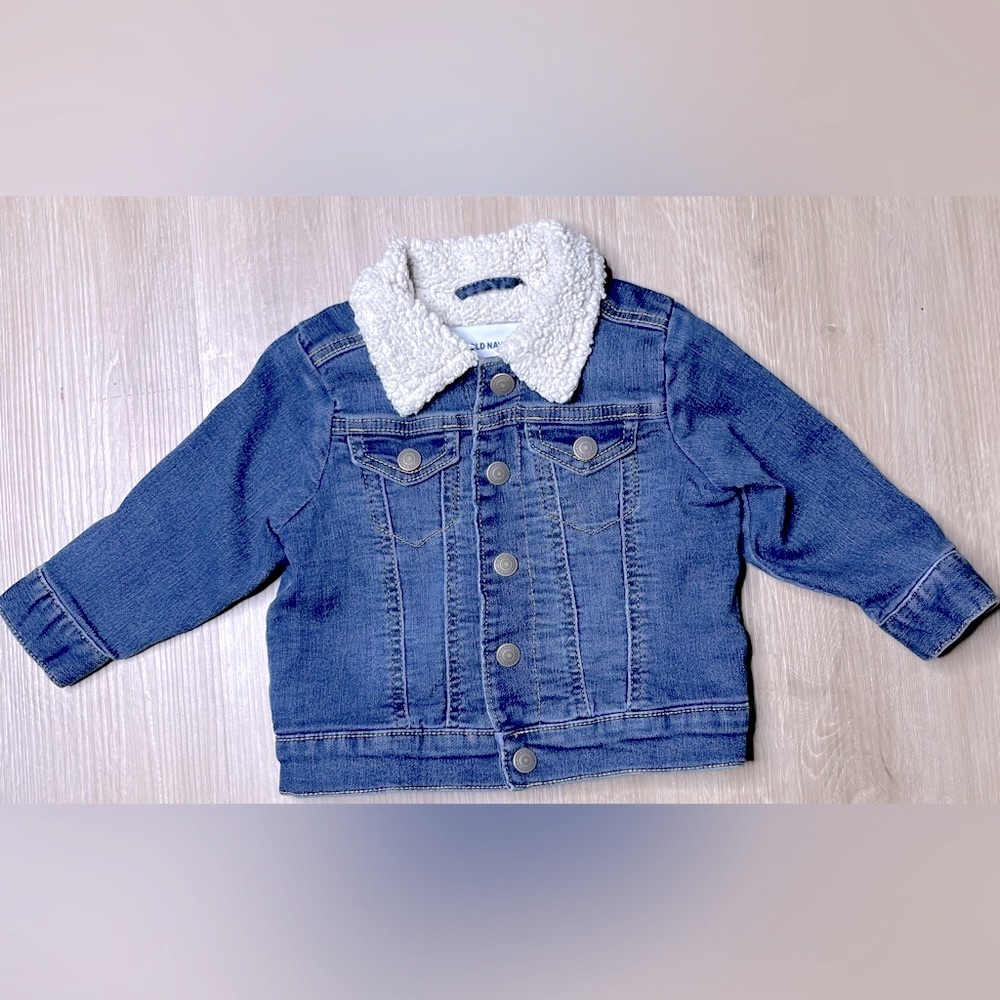 Old Navy Sherpa Lined Denim Jacket 12-18M